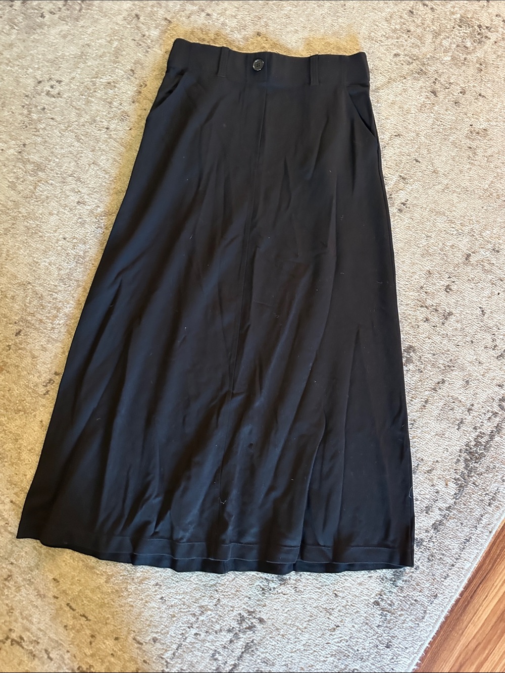 Max Studio Black Maxi Skirt with Front Button